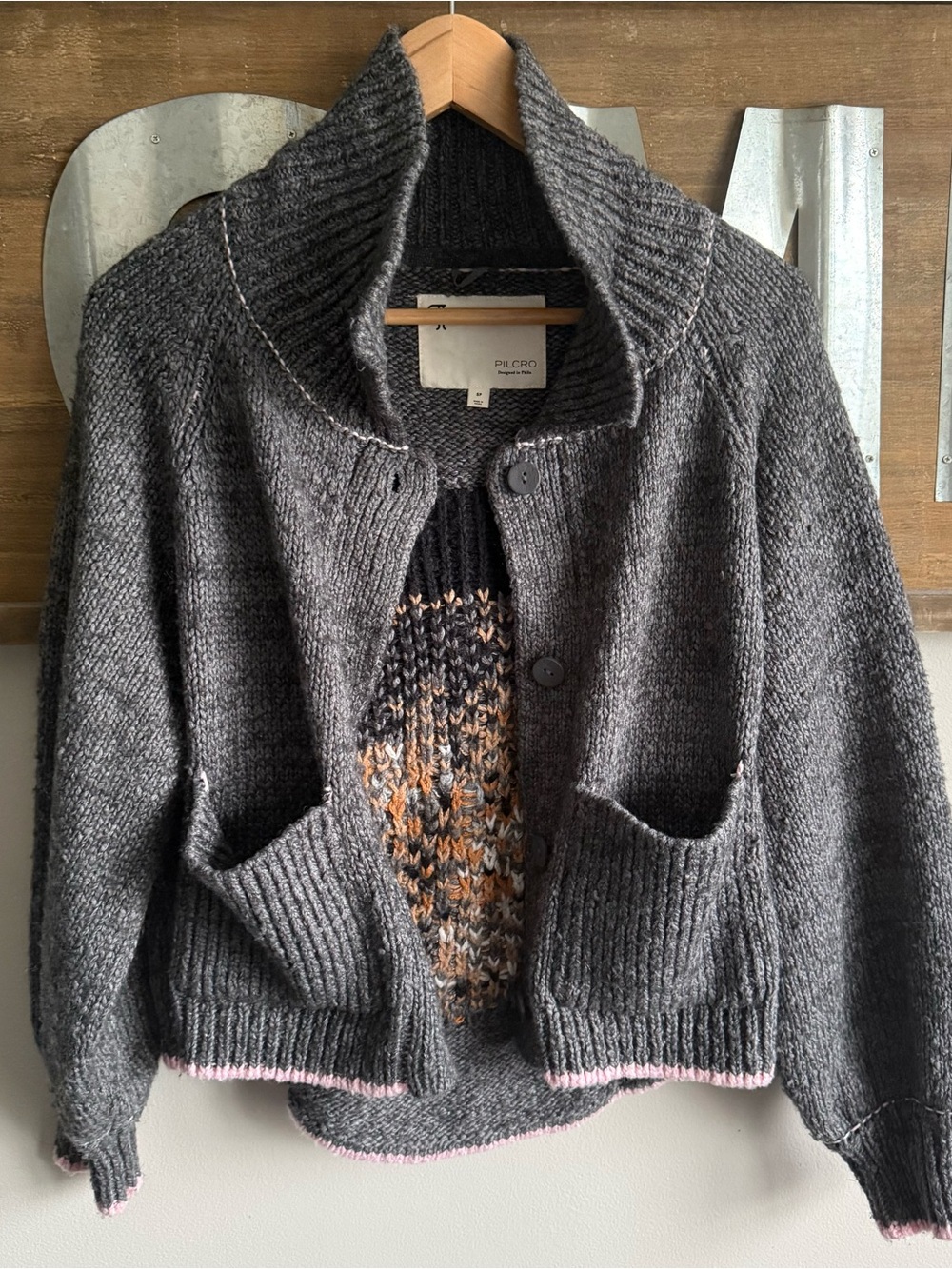 NWOT Pilcro The Jesse Dog Icon Cardigan Sweater - Picture 6 of 8